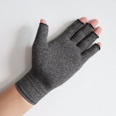 China 88% Cotton Compression Anti-Arthritis Stress Pain Relief Half Finger Gloves for sale