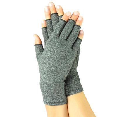 China Half Full Finger BSCI Compression Striped Anti Arthritis Pain Relief Effort Gloves for sale