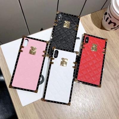 China Fashion Shockproof Leather Square Phone Case For Iphone 12 11 pro Xr Xs 8 7 Max Plus Luxury Shockproof Mobile Phone Case for sale