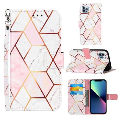 China Fashion Marble Wallet Shockproof Case For iphone 13 12 pro Max XS XR PU Leather Phone Cases Flip Card Slot Cover Pouch for sale