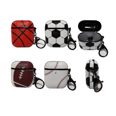 China Luxury Anti-drop Sports Leather Cases For Airpods pro 3 2 1 Ball Pattern Cover Shockproof Protective Case for sale