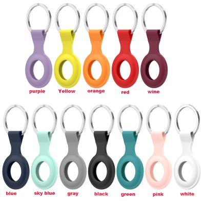 China For Airtags Tracker Anti-Lost Silicone Key Chain Protective Cases For Apple Airtags With Colorful Ring Holder Case for sale