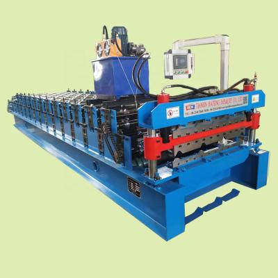 China Building Material Shops Wall Panel Roll Forming Line Tile Forming Machine Maquina Telhas E Calhas Galvanizadas for sale