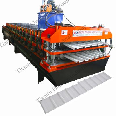 China Building Material Shops Roof Making Trapezoidal Roof Tile Making Machine Metal Roof Wall Panel Roll Forming Machine for sale