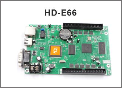 China HD-E66 Anzeigenmodul des Prüfers HD-E53 P10 programmierbar LAN + USB + RS232 Steuerkarte für geführten Bildschirm zu verkaufen