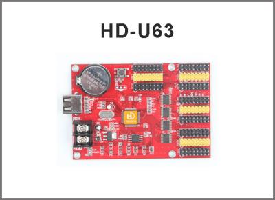 China HD-U40 HD-U63 LED display module USB control card, Single/Dual Color LED Big screen control card for sale