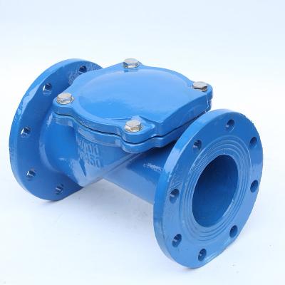 China H44X-10 Cast Iron Swing Check Valve Nodular Flange Rubber Flapper Check Valve for sale