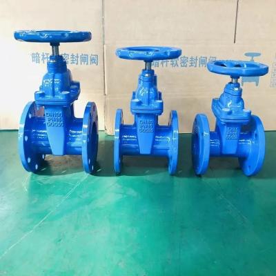 中国 Ggg50 100mm 4inch Cast Iron Soft Seal Rubber Seat Gate Valve Low Temperature 販売のため