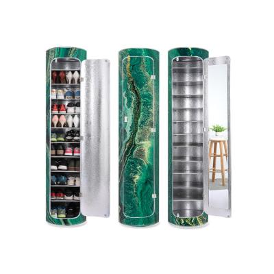 China (Other) Large Interior Design China PVC Adjustable Luxury Modern Rotating Shoe Display Cabinet for sale