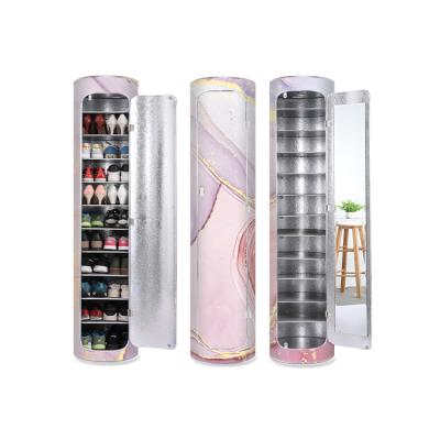 China Adjustable (other) Waterproof Revolving Pvc Material High Capacity Modern Shoe Rack Designs Shoes Cabinets for sale