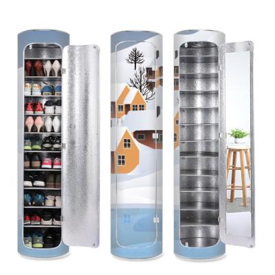 China (Others) Adjustable Home Furniture Space Saving 360 Rotating Shoe Cabinet Shelving Storage for sale