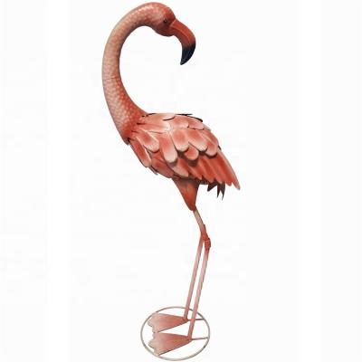 China Eco-friendly Outdoor Metal Lawn Flamingo Flamingo Garden Decoration Metal Flamingo for sale