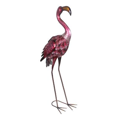 China Eco-friendly Wholesale Solar Animal Solar Garden Decoration Flamingo Metal Solar Lighting Flamingo for sale