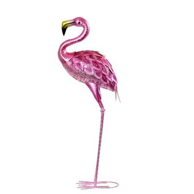 China Newest Eco - Friendly Garden Life Animals Metal Flamingo For Grass Decoration for sale