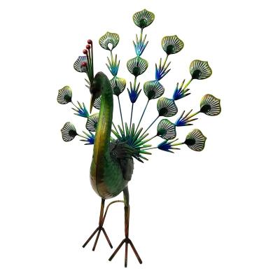 China Hot Sale Eco-friendly Garden Ornament Animal Garden Decoration Metal Peacock for sale