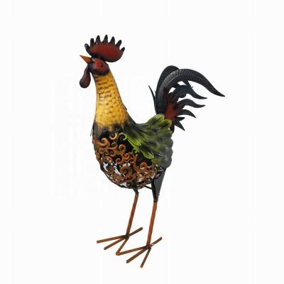 China Bestselling Unique Eco-friendly Color Iron Luminous Rooster For Country Yard Decoration for sale