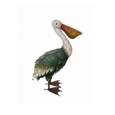 China Eco - Friendly Garden And Craft Home Decoration Metal Iron Bird Decorative Pelican for sale