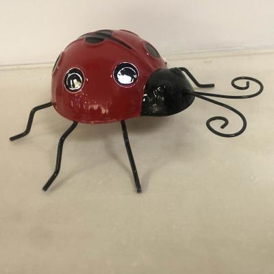 China Eco-friendly Garden Craft Decoration Ladybug Wall Sculpture Metal Ladybug Ornament for sale