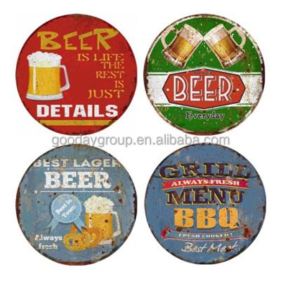 China Customized Eco-friendly Retro Metal Sign Vintage Garage Tin Signs Wall Decor Plaque Metal Tin Decorative Sign for sale