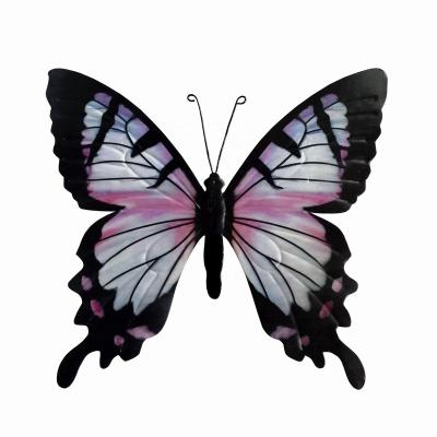 China Eco-friendly Colorful Decorative 3d Wall Art Hangings Metal Butterfly Statue for Wall Decoration for sale