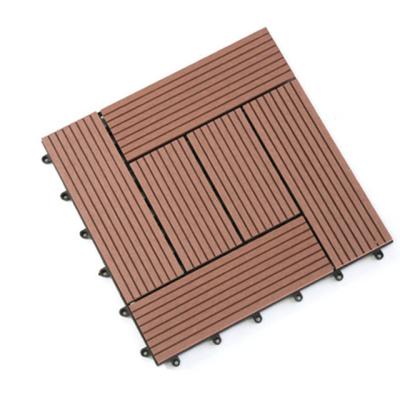 China Modern Common Waterproof Wooden Diverse Interlocking Tile WPC DIY Plastic Composite Decking Tiles for sale