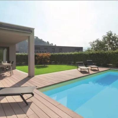 China Modern Swimming Pool Embossed Wood Composite Decking WPC Swimming Pool Flooring for sale