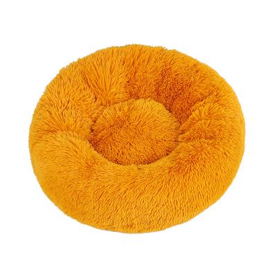 China Washable Hot Sale General Pet Beds Soft Plush Sofa Sleeping Fluffy Dog Cat Soft Round Plush Bed General Cat Boarding for sale