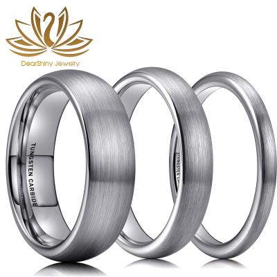 China Domed Designed Brushed Tungsten Rings White Silver Wedding Bands 2mm 3 King Will Custom Jewelry Comfort Fit 4mm 5mm 6mm 7mm 8mm Arched for sale