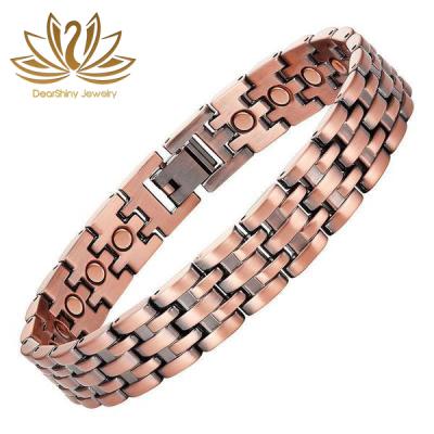 China 4 In 1 Bio Elements Or Full Magnets Copper Bracelet Magnetic Therapy 11.99 Mm Width 3500 Gauss Neodymium Magnets Customized Manufacturer for sale