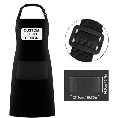 China Waterproof Drink/Food Kitchen Aprons With Two Pockets Cooking Unisex BBQ Grill Apron Adjustable Neck Strap With Logo for sale