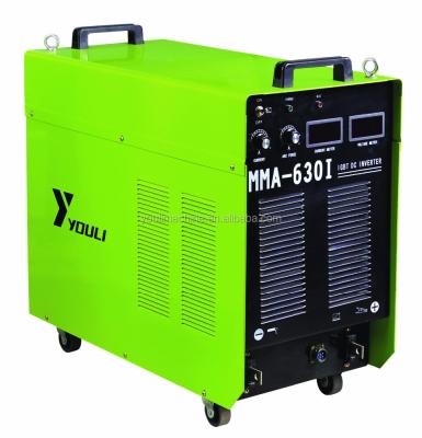 China Muttahida Majlis-e-Amal welding of low carbon steel; DC IGBT Low Alloy Steel Inverter 3 Phase 380V MMA-630I Heavy Duty Welding Machine for sale