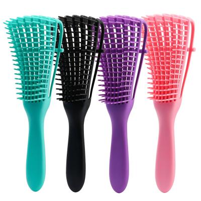 China Home Promotional Multi Color Plastic Massage Detangler Curly Comb Women Salon Products for sale