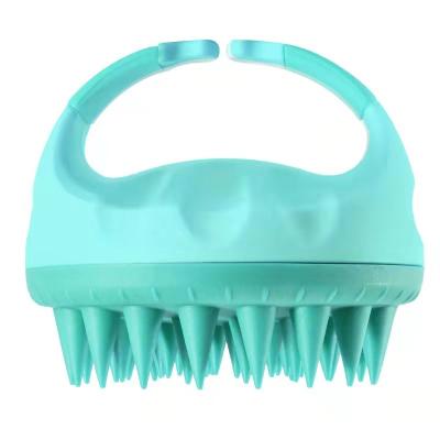 China Custom Wholesale Waterproof Logo Wheat Straw Hair Shampoo Brush Scalp Care Hairbrush With Soft Silicone Scalp Massager Hair Brush for sale