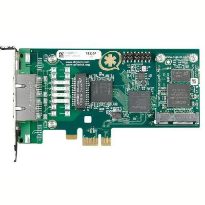 China IP PBX TE235BF Two Span T1/E1/J1/PRI PCI Express x1 Digital Card and Hardware Echo Cancellation PRI Card FreePBX /Elastix/Issabel 4 for sale