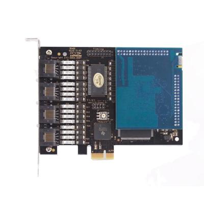 China Qual ports Asterisk E1 card E1/T1/J1 PCI-E card digium TE420B 4 ports E1/T1, Elastix/Asterisk /similar Sangoma A104DE, A104E, A104D TE420B for sale