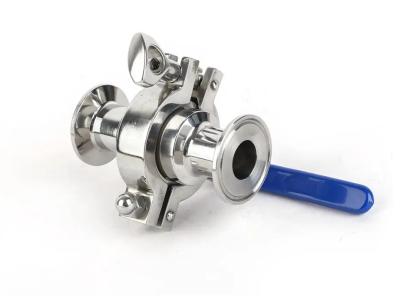 Κίνα SS304 S/s 316 Tri Clamp One Way Ball Valve Υγιεινή Τροφίμων Τρίτου Τρόπου 3A CE προς πώληση