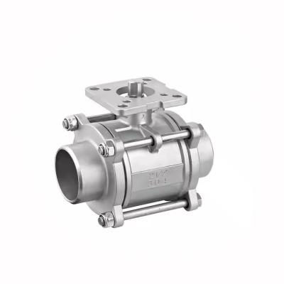 China 1/2 To 4 Inch 3 Piece Butt Welded Stainless Steel Ball Valve 1000WOG for sale