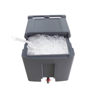 China Commercial Insulated Big Ice Trolley Mobile Dry Ice Transport Storage Box Container Cooler Box Mobile Portable Dry Ice Storage for sale