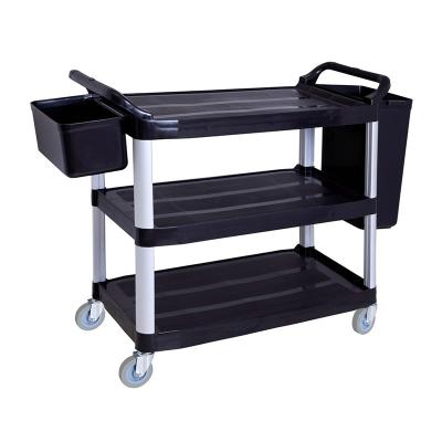 China China Factory Directly Sustainable New Design Black Or Gray Color Hotel Plastic Service Trolley for sale