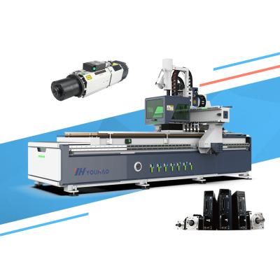 China Furniture Door Marking New Design CNC Router Woodworking Production Line Working Automatic Loading and Unloading Nesting Machine for CNC Furniture Cabin for sale