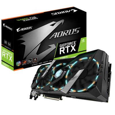 China Workstation NVIDIA GIGAOCTE AORUS GeForce RTX 2080 Ti 11G Gaming Graphics Card With WINDFORCE Stack 3X 100mm Fan Cooling System for sale