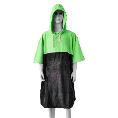 China Sublimation Microfiber Hoody Poncho Adult Hooded Microfiber Hoody Poncho As Beach Changing Towel Custom Long Robe for sale