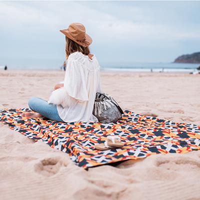 China Outdoor Camping Picnic Camping Polyester Custom Printing Folding Lightweight Durable Outdoor Beach Blanket Compact for sale