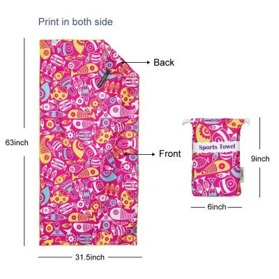 China 4monster 200gsm QUICK DRY Sand Microfiber Summer Free Beach Towel for sale