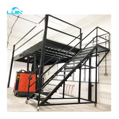 China Heavy Duty Corrosion Protection Warehouse Racks Shelves Adjustable Household Storage Shelf Display Racks 4 Tier Metal Rack Attic Racking Mezzanine for sale