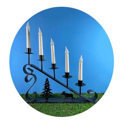 China Mirez 2022 New LED Lights Christmas Decorations Iron Trapezoidal Tube Candle Lights for sale