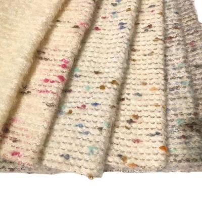 China Stretch Mohair Wool Color Dots Knit Fabric Fancy Yarn Fabric For Women Overcoats for sale