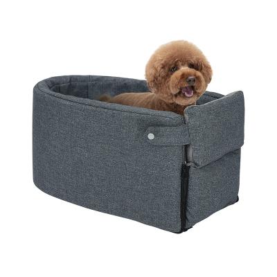 China 300d Polyester Removable Outdoor Luxury Console Safety Console Oem OEM ODM Bone Pattern Interactive Cover Dog Armrest Elevated Booster Car Seat for sale