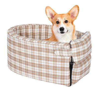 China Removable Back Seat Booster Fashionable Dog Car Booster Dog Cover Pet Car Cover Pet Beds Armrest Dog Seat for sale