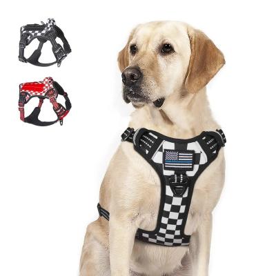 China Factory Quick Release Pet Vest Oxford Mesh Padded Easy Control No Adjustable Reflective Pulling Dog Harness With 5ft Heavy Duty Dog Leash for sale